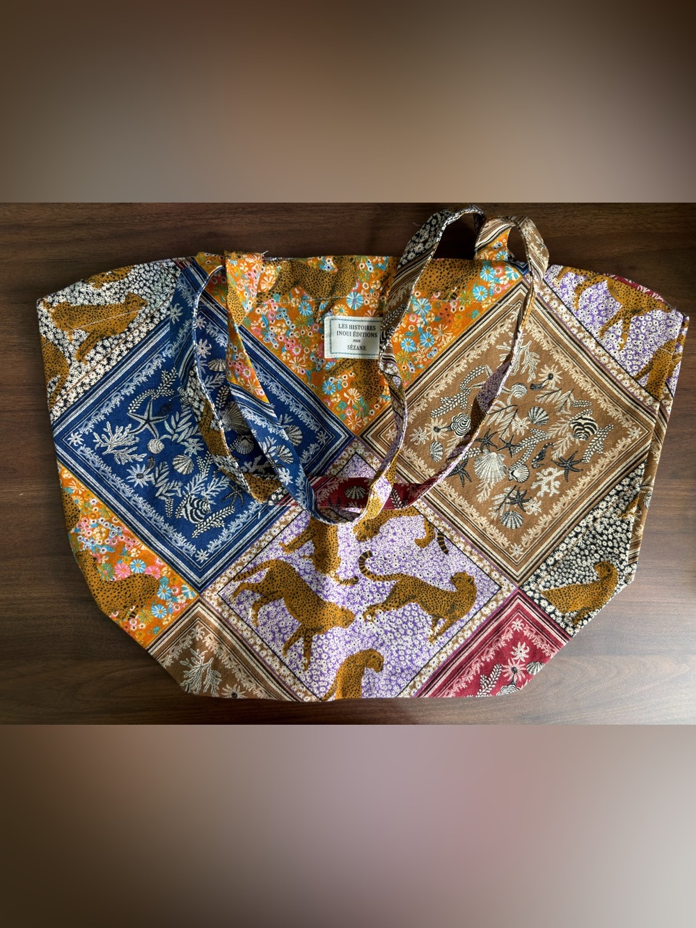 Sézane x Inoui Éditions Patchwork Canvas Tote Bag